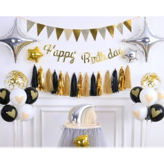DIY Birthday Decoration - Golden Black